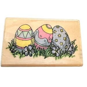 Uptown Holly Pond Hill Easter Eggs E13193 Rubber Stamp